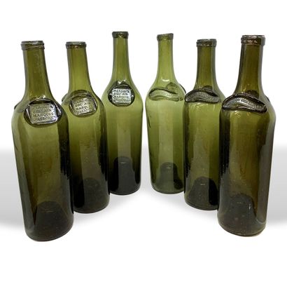 6 bouteilles vides de BEL AIR MARQUIS D'ALIGRE,...