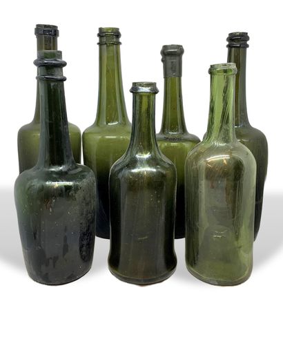 null 17 empty antique bottles