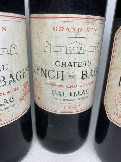  6 bouteilles de Château LYNCH-BAGES Grand Cru Classé Pauillac : 
- 4 de 1985, 2...