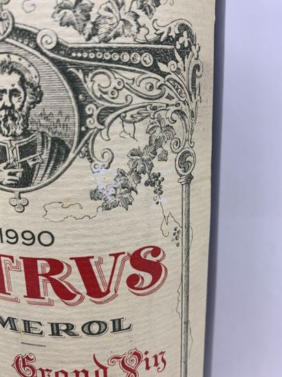 null 1 bottle of PETRUS Pomerol 1990, Grand Vin, Mrs. L.P. Lacoste-Loubat, neck base,...