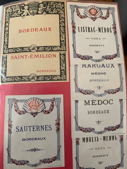 null 3 albums of about 800/1000 wine labels from Bordeaux, Médoc and Négoce, years...
