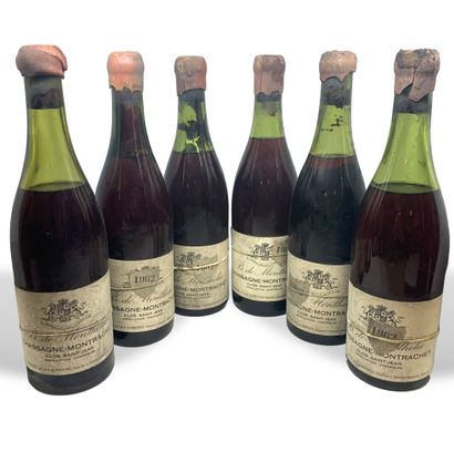  12 bouteilles CHASSAGNE-MONTRACHET Clos Saint-Jean de B. de Montelie, 9 de 1962,...