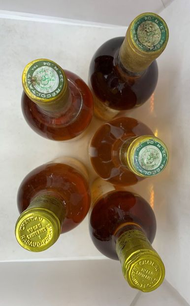  9 bouteilles : 
- 5 Château RABAUD PROMIS Premier Cru Classé Sauternes, 1 de 1978,...