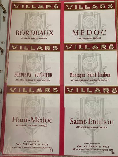 null 3 albums d'environ 800/1000 étiquettes de vin de Bordeaux, Médoc et Négoce,...