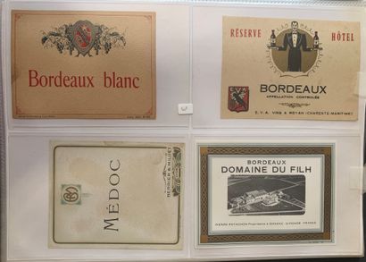 null 2 albums d'environ 300/400 étiquettes de vin de Bordeaux Grands Crus, XIXème...