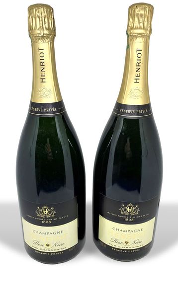  2 magnum de Champagne HENRIOT Rose Noire Pur Chardonnay Réserve Privée