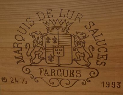 null 24 half-bottles of Château de FARGUES Lur Saluces Sauternes 1993, 6 base bottles,...
