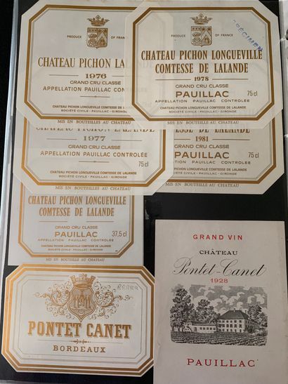 null 2 albums d'environ 400/600 étiquettes de vin de Bordeaux, Médoc, Grands Crus...