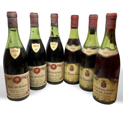 null 6 bouteilles : 

- 3 NUITS-SAINT-GEORGES 1959 des Établissements Ph. Meunier,...