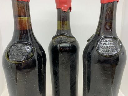 null 3 bouteilles de BEL AIR MARQUIS D'ALIGRE, emplies selon Mr Boyer avec le millésime...