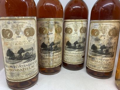 null 11 bottles : 

- 5 MONBAZILLAC from Clos Fontindoule, 4 from 1986, 4 base neck,...