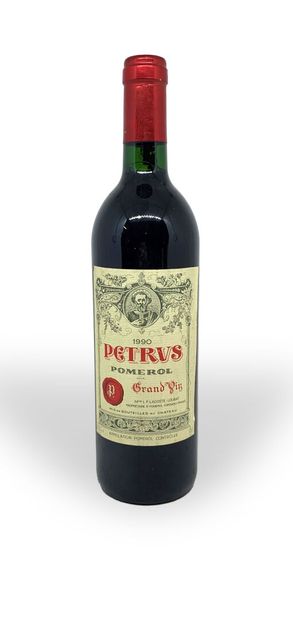  1 bouteille de PETRUS Pomerol 1990, Grand Vin, Mme L.P. Lacoste-Loubat, base goulot,...
