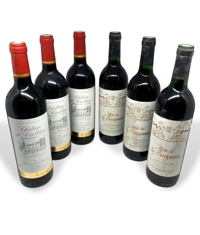 null 12 bouteilles :

- 9 MISE DE LA BARONNIE Saint-Emilion 1998, 1 base goulot,...