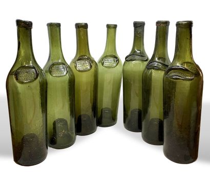 7 bouteilles vides de BEL AIR MARQUIS D'ALIGRE,...
