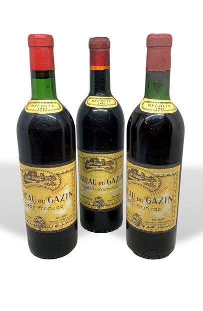 null 9 bottles of Château du GAZIN Canon-Fronsac 1967, 4 slightly low, 2 high shoulder,...
