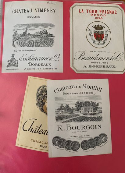 null 2 albums of about 400/600 labels of Bordeaux wine, Médoc, Grands Crus Classés...