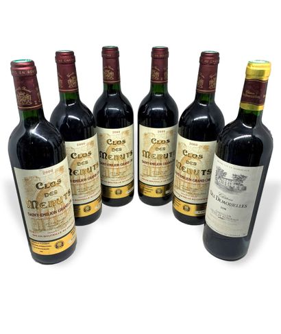 null 12 bottles : 

- 5 CLOS DES MENUTS Saint-Emilion Grand Cru 2000, 5 bottleneck

-...