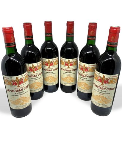 null 12 bottles : 

- 9 FRONSAC 1994 La Vieille Cure, 1 base bottle

- 2 IGPP d'Hérault...