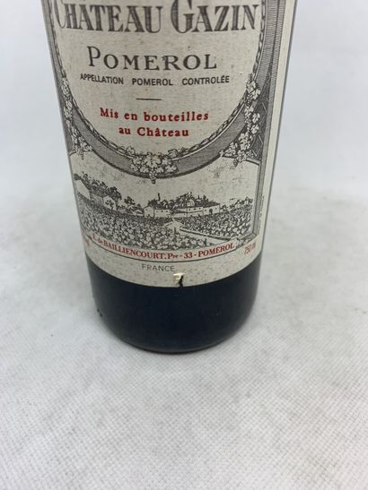  12 bouteilles : 
- 6 Château GAZIN Pomerol, 2 de 1988, 1 haute épaule, étiquettes...