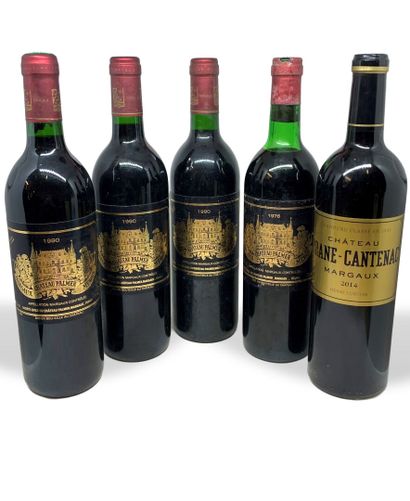 null 5 bottles : 

- 3 Château PALMER Margaux 1990, very slightly dirty labels and...
