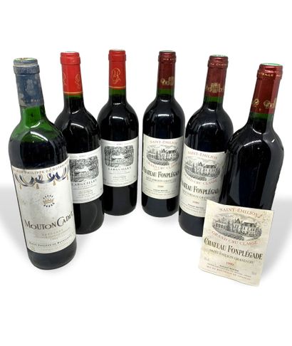 null 12 bouteilles :

- 2 Château FOMBRAUGE Grand Cru Saint-Emilion 2003, étiquette...