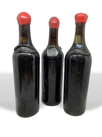  3 bouteilles de BEL AIR MARQUIS D'ALIGRE, emplies selon Mr Boyer avec le millésime...