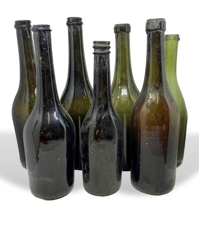 20 empty antique bottles