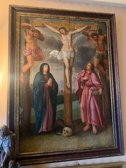 null École ANVERSOISE vers 1600

La Crucifixion

Panneau de chêne, quatre planches,...