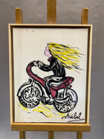 null Edgar STOEBEL (1909-2001) 

Brigitte Bardot et sa moto

Toile marouflée signée...