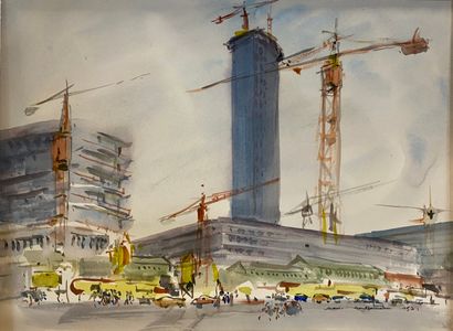 null Henri DAVY (1913-1988)

Lot de 4 aquarelles de paysages de villes 



Buildings...