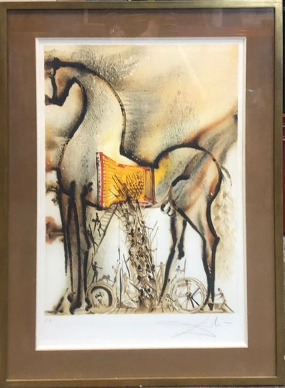 null After Salvador DALI (1904-1989)

Trojan Horse

Lithograph in colors from the...