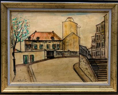 null Edgar STOEBEL (1909-2001) 

Street of Paris

Oil on cardboard signed lower left.

43...