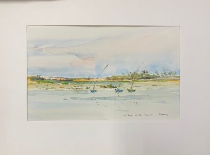 null Henri DAVY (1913-1988)

Lot of 4 watercolors on the theme of sailing ships:...