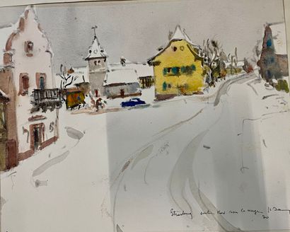 null Henri DAVY (1913-1988)

Lot of 4 watercolors of snowy landscapes 



On the...