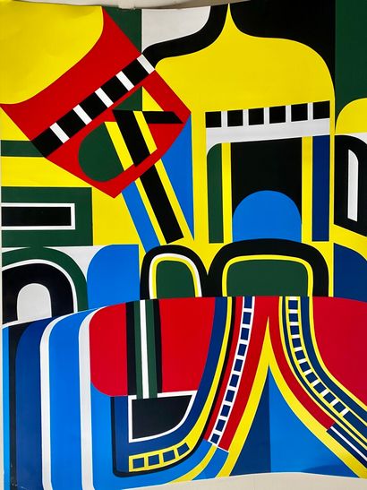 Jean DEWASNE (1921-1999) 
Abstract composition,...