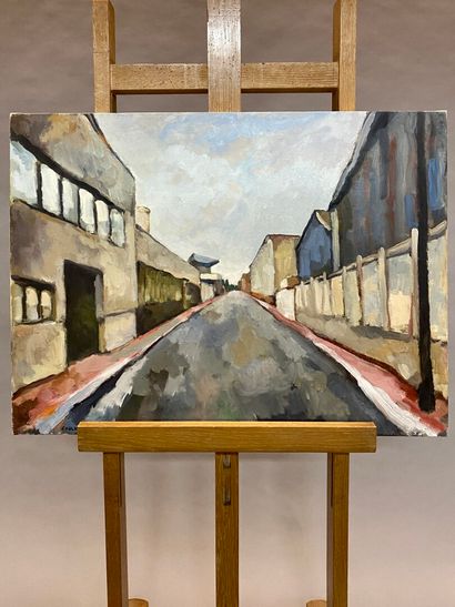  Claude VOLKENSTEIN (1940) 
Saint-Ouen rue des Bateliers 
Oil on canvas, signed lower...