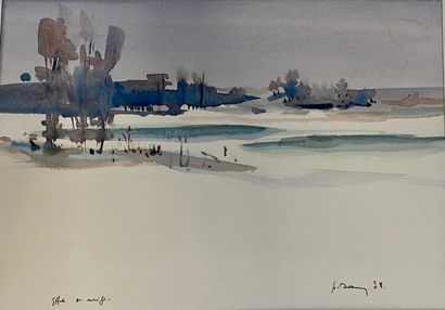 null Henri DAVY (1913-1988)

Lot of 4 watercolors of snowy landscapes 



On the...