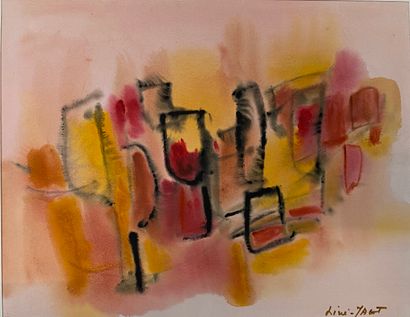null Geneviève LINÉ JAGOT (1920-2001)

Lot of 10 abstract compositions around senses,...