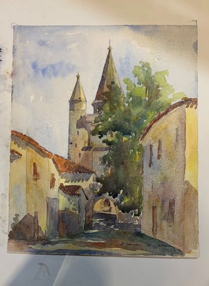 null Henri DAVY (1913-1988)

Set of 4 watercolors on the theme of oriental villages:...