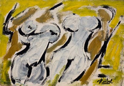 Edgar STOEBEL (1909-2001) 
Deux nus féminins...