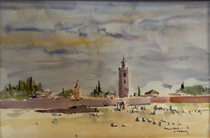 null Henri DAVY (1913-1988)

Lot de 4 aquarelle sur le thème de Marrakech 



Marrakech,...