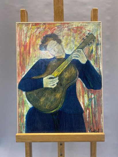 null Edgar STOEBEL (1909-2001) 

Woman with a guitar

Oil on canvas signed lower...