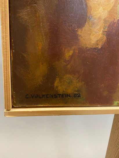  Claude VOLKENSTEIN (1940) 
The cellist 
Oil on canvas, signed and dated 02 on the...