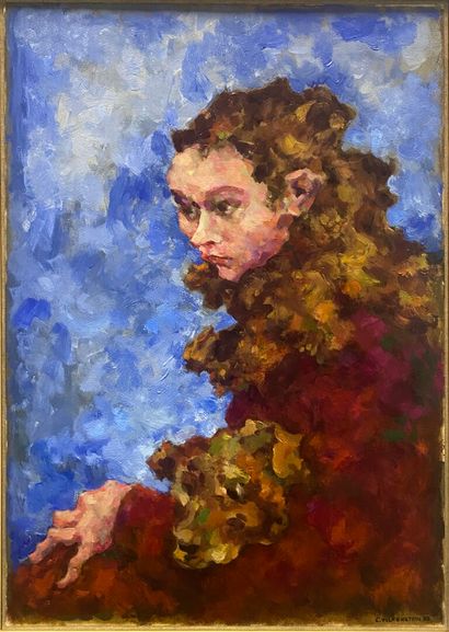  Claude VOLKENSTEIN (1940) 
Portrait of a girl 
Oil on canvas, signed and dated 92...