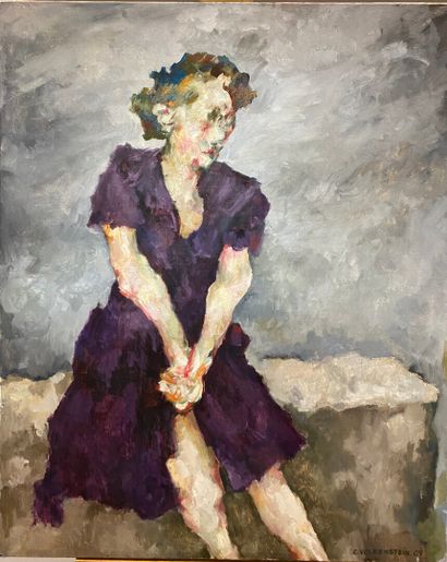  Claude VOLKENSTEIN (1940) 
The waiting 
Oil on canvas, signed and dated 09 on the...
