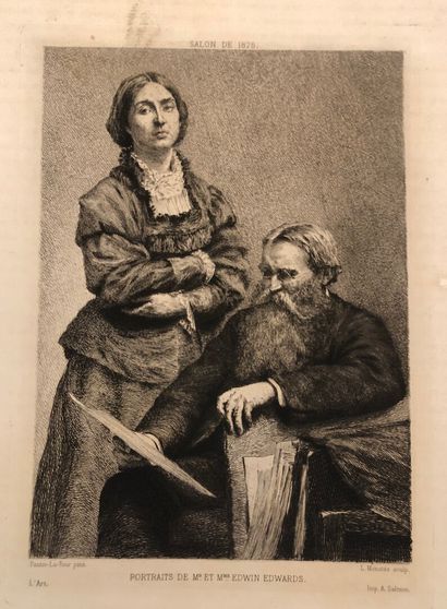 null Louis MONZIÈS (1849-1930)

Portraits of Mr and Mrs Edwin Edwards. 1875. Etching...