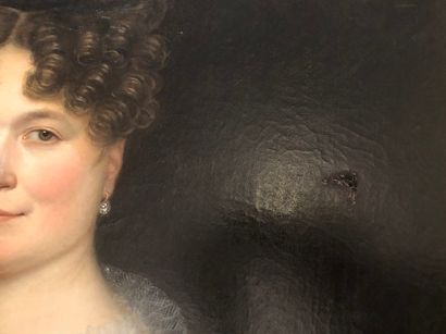 null Ecole française vers 1830

"Portrait d'une dame vêtue de noir au col de tulle"

Huile...
