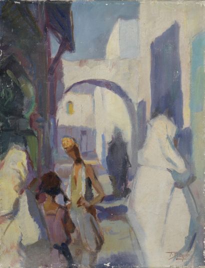 null German School or Orientalist School of the 20th century

Street scene

Oil on...