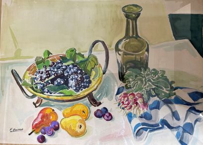 null Henri GUILLOT (1895-1982)

Still life with fruits

Watercolour on paper, stamped...