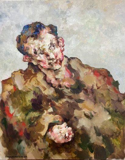  Claude VOLKENSTEIN (1940) 
The soldier with a cigarette - Vietnam 68 
Oil on canvas,...